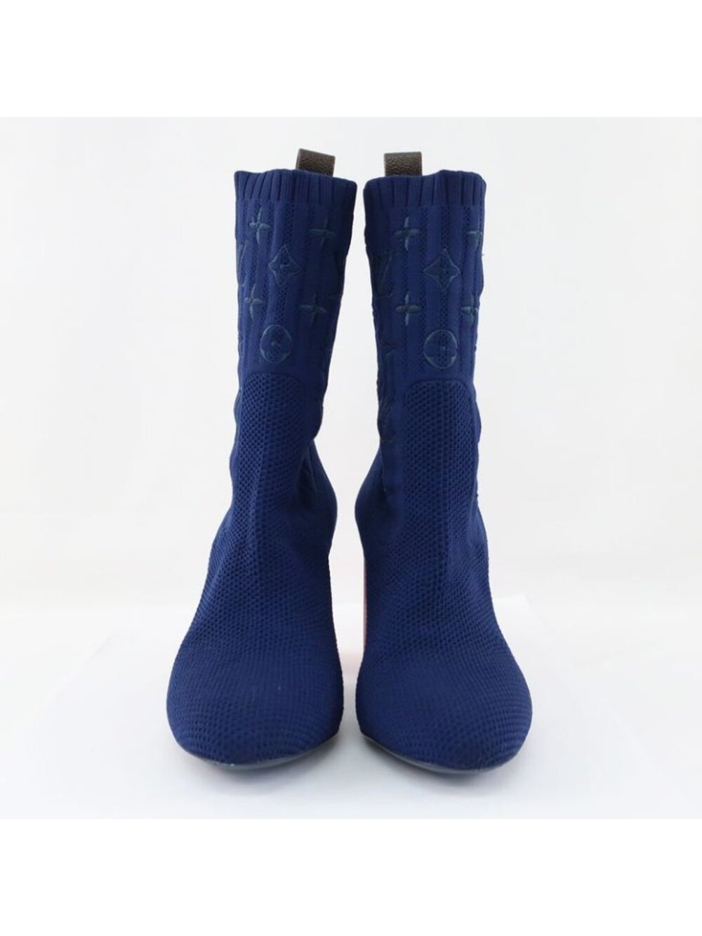 Louis Vuitton Knit Boots Ankle Sock Navy Pink - Picture 4 of 10